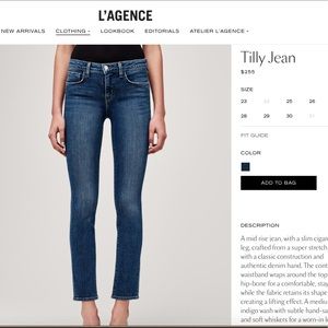 L’AGENCE Tilly Slim Fit Jean Size 31